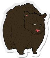 sticker van een reusachtig zwart beer tekenfilm vector