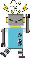 leuke cartoon defecte robot vector