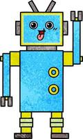 retro grunge textuur cartoon robot vector