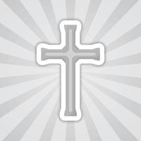 Notitie sticker met christen kruis, vector