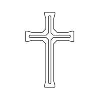 kleur bladzijde met christen kruis voor kinderen vector