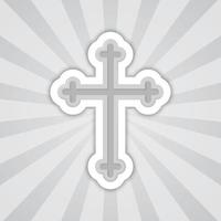 Notitie sticker met christen kruis, vector