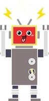 egale kleur retro cartoon robot vector