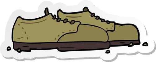 sticker van een tekenfilm schoenen vector