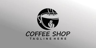 koffie icoon logo en koffie winkel logo ontwerp inspiratie met creatief element premie vector