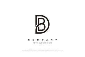 eerste brief bd logo of db logo ontwerp vector