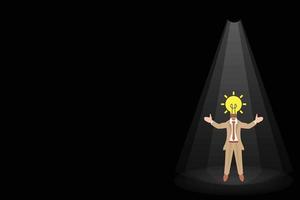 zakenman met licht lamp. vector illustratie ontwerp Aan kleur achtergrond