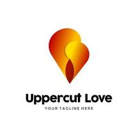 stempel uppercut liefde logo vector