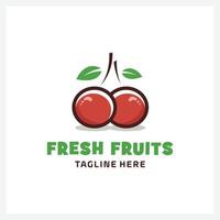 biologisch vers fruit logo illustratie vector