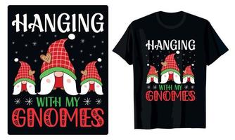 vrolijk Kerstmis kabouters ontwerpen voor t-shirt, banier, kaarten, decoratie, mok, enz vector