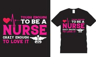 verpleegster t-shirt ontwerp vector