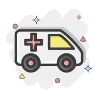 icoon ambulance. geschikt voor automotive symbool. grappig stijl. gemakkelijk ontwerp bewerkbaar. ontwerp sjabloon vector. gemakkelijk illustratie vector