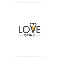 logo ontwerp liefde drinken vector