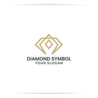 logo ontwerp diamant lijn vector