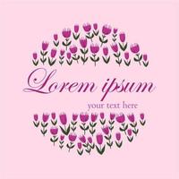 vector hand- getrokken stijl bloemen logo in een vorm van een cirkel. cirkel met bloemen. bedrijf identiteit voor boetiek, biologisch schoonheidsmiddelen of bloem winkel.