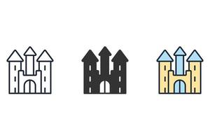 kasteel pictogrammen symbool vector elementen voor infographic web