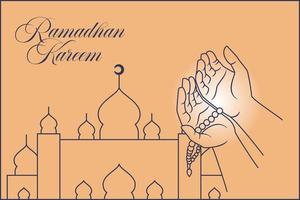 hand- bidden Ramadhan kareem vector