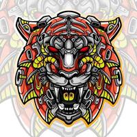 tijger hoofd mascotte. esport-logo ontwerp vector