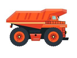 oranje dump vrachtauto geïsoleerd. icoon. dump aanhangwagen, vrachtwagen. zwaar machines. vlak vector illustratie.