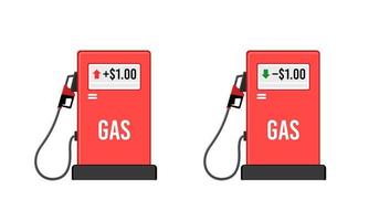 rood gas- station benzine pomp omhoog en naar beneden de prijs vector