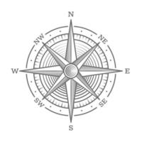 kompas roos ontwerp stijl wijnoogst vector