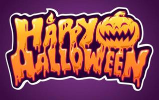 happy halloween-tekstbanner, vector