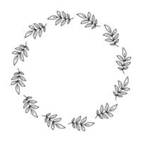 vector hand- getrokken bloem cirkel kader geïsoleerd Aan wit achtergrond. decoratief tekening bloemen ontwerpen, plein kader, lente, bloemen, blad, planten, bloem decoraties, kransen voor seizoensgebonden ontwerp.