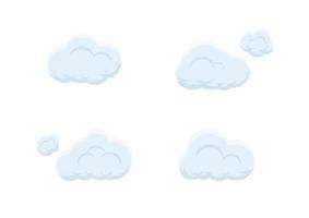 verzameling van cartoon bubble cloud vector op witte achtergrond