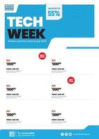 tech week promo folder catalogus sjabloon vector