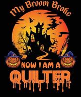 quilter t-shirt ontwerp voor halloween vector