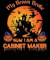 kabinet maker t-shirt ontwerp voor halloween vector