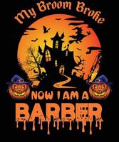 kapper t-shirt ontwerp voor halloween vector