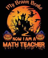 wiskunde leraar t-shirt ontwerp voor halloween vector