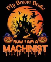 machinist t-shirt ontwerp voor halloween vector