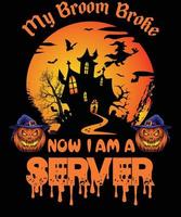 server t-shirt ontwerp voor halloween vector