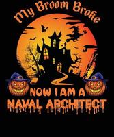 marine- architect t-shirt ontwerp voor halloween vector