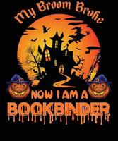 boekbinder t-shirt ontwerp voor halloween vector