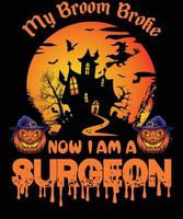 chirurg t-shirt ontwerp voor halloween vector