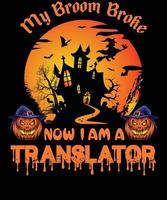 vertaler t-shirt ontwerp voor halloween vector