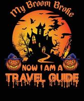 reizen gids t-shirt ontwerp voor halloween vector