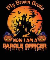 voorwaardelijke vrijlating officier t-shirt ontwerp voor halloween vector
