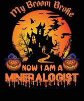 mineraloog t-shirt ontwerp voor halloween vector