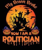 politicus t-shirt ontwerp voor halloween vector