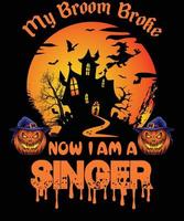 zanger t-shirt ontwerp voor halloween vector