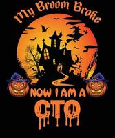 cto t-shirt ontwerp voor halloween vector