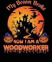 houtbewerker t-shirt ontwerp voor halloween vector