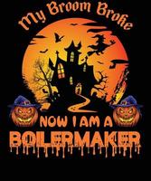 ketelmaker t-shirt ontwerp voor halloween vector