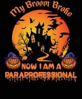 paraprofessioneel t-shirt ontwerp voor halloween vector