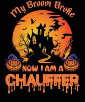 chauffeur t-shirt ontwerp voor halloween vector