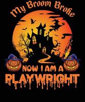 toneelschrijver t-shirt ontwerp voor halloween vector